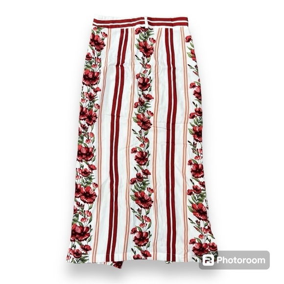 Forever 21 Floral Striped Button Down Skirt Small - Picture 4 of 4